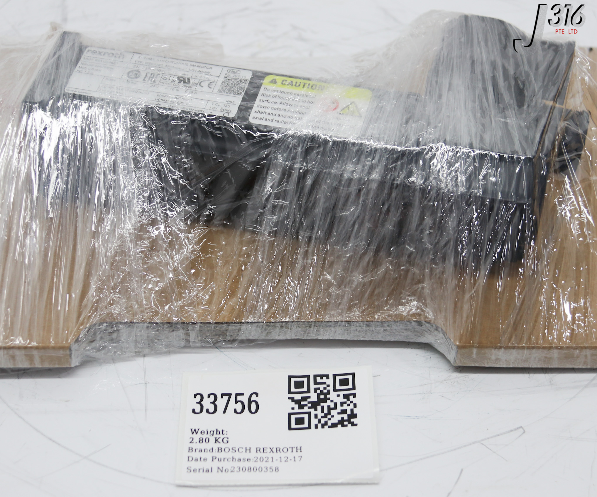 33756 BOSCH REXROTH 3-PHASE SYNCHRONOUS PM-MTR (NEW) MSK030C-0900